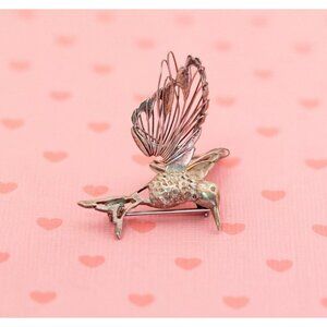 Vintage Sterling Silver Art Nouveau Hummingbird Brooch - X11